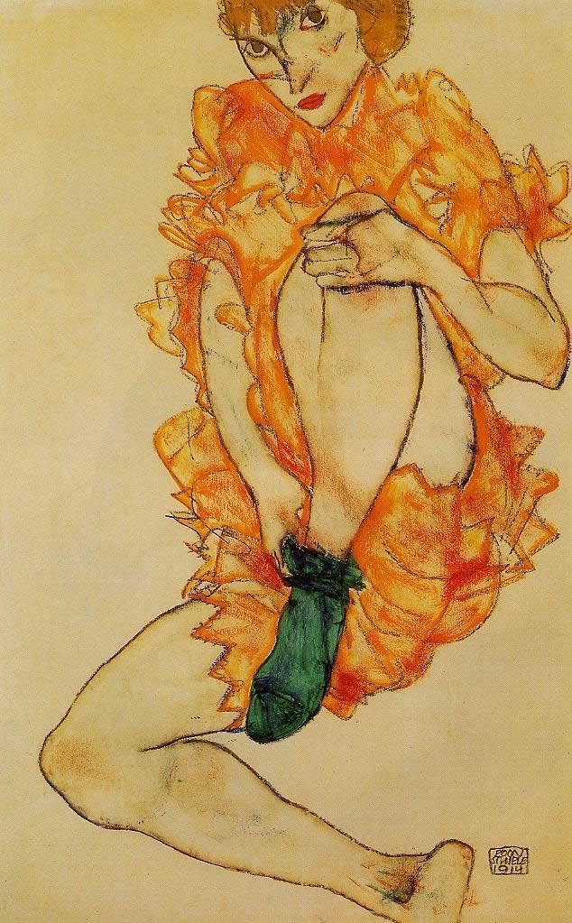 Egon Schiele The Green Stocking